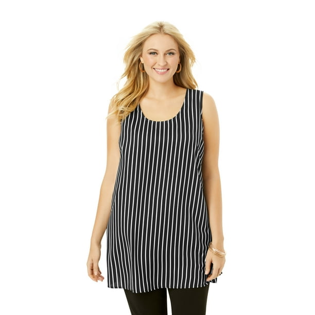 Jessica London Womens Plus Size Georgette Tunic Tank